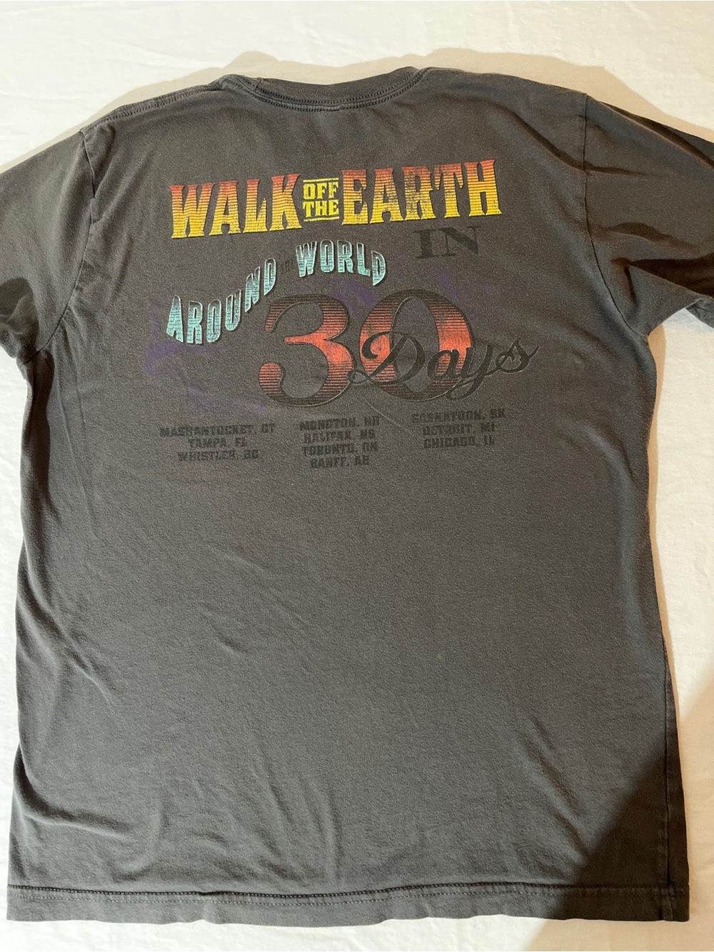 Next Level Apparel - walk off the earth - Black Short Sleeve Tee Vintage Graphic - Picture 3 of 8